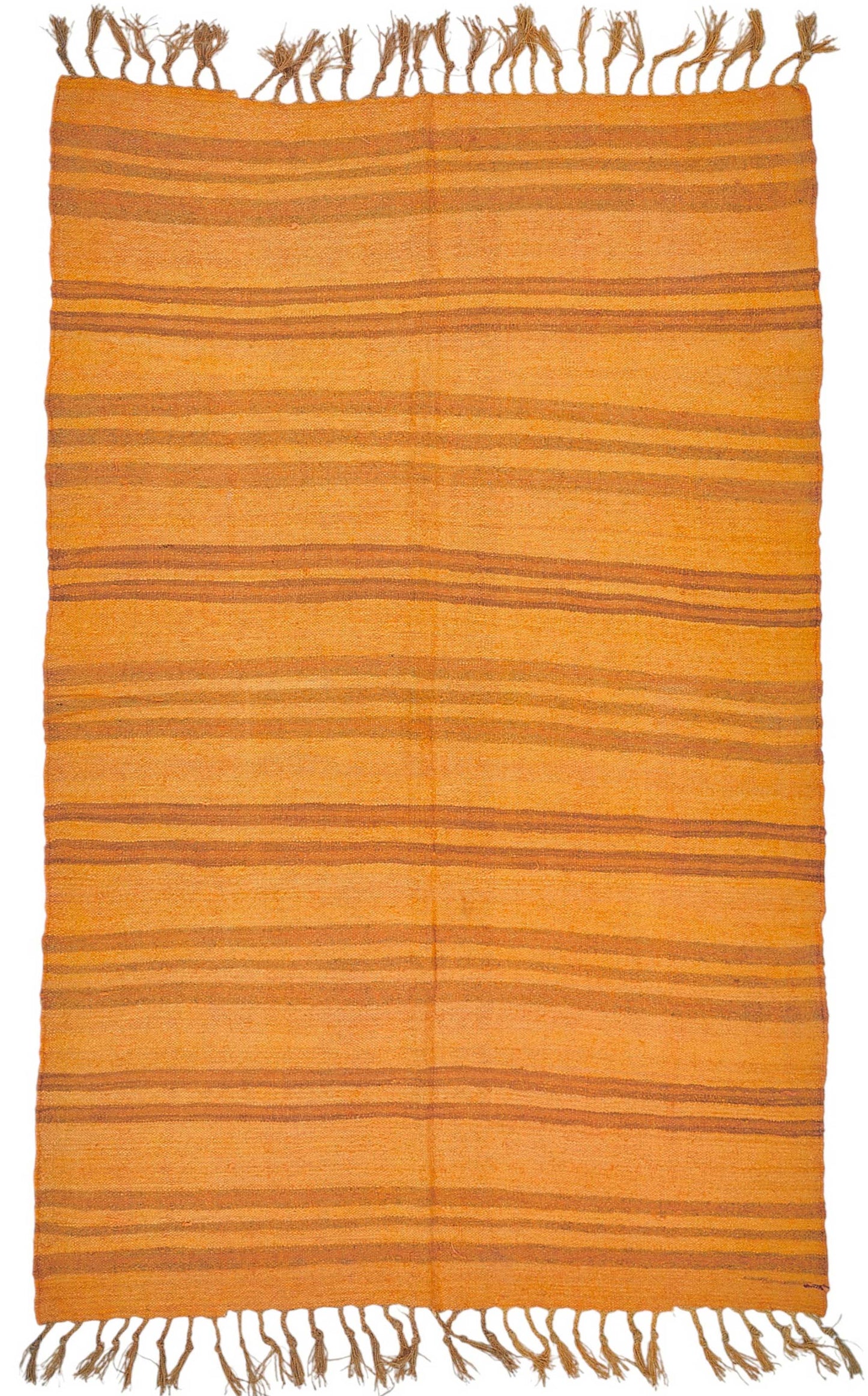 4x7 Orange Color Hemp Kilim Rug - 50432