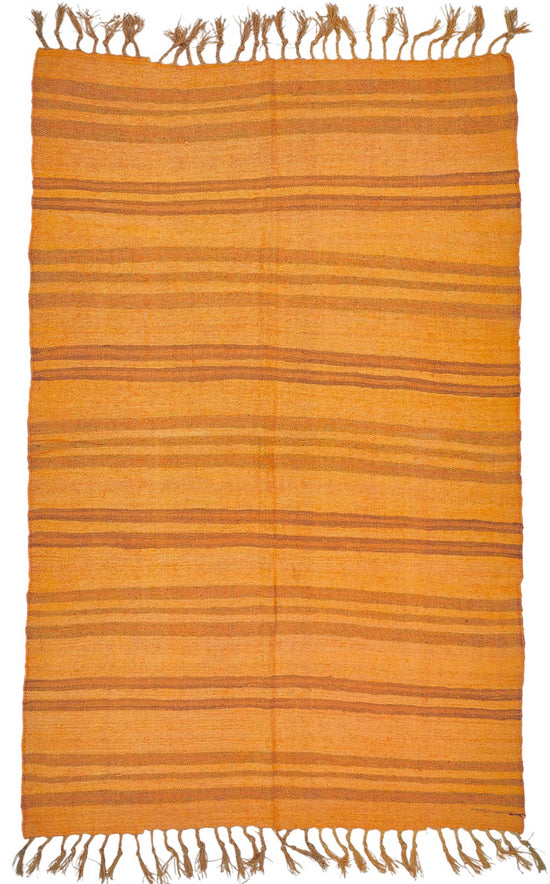 4x7 Orange Color Hemp Kilim Rug - 50432