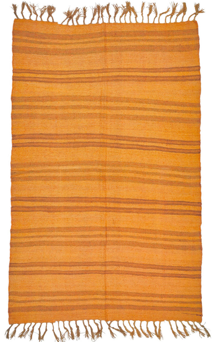 4x7 Orange Color Hemp Kilim Rug - 50432