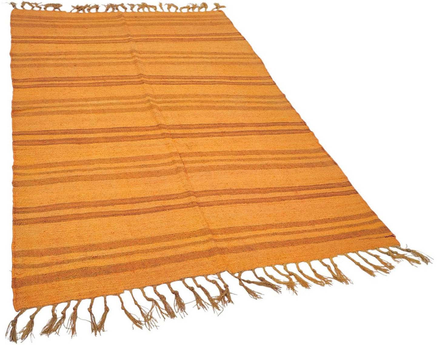 4x7 Orange Color Hemp Kilim Rug - 50432