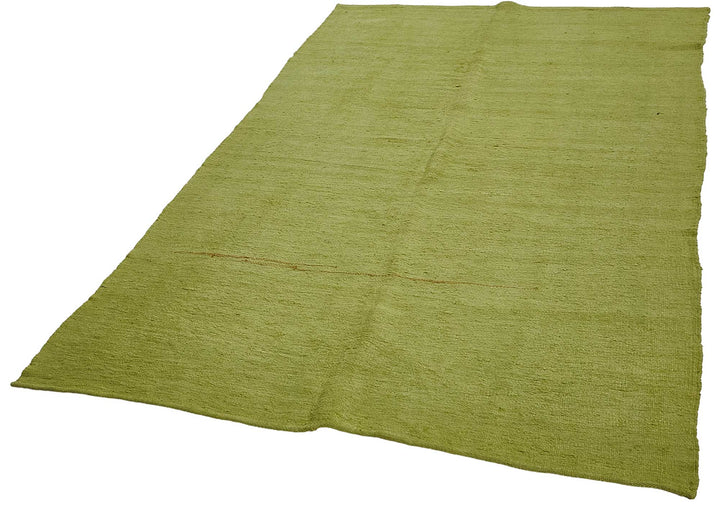 5x9 Green Color Hemp Kilim Rug - 50436
