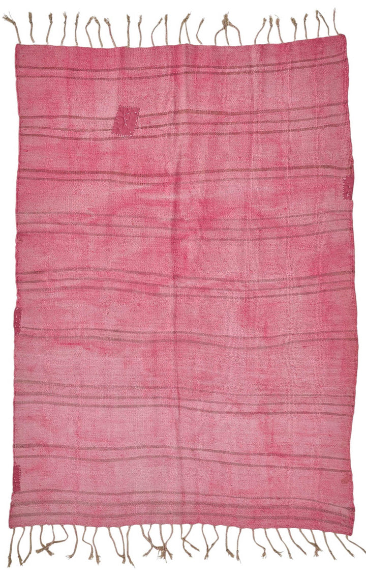 5x7 Pink Color Hemp Kilim Rug - 50437