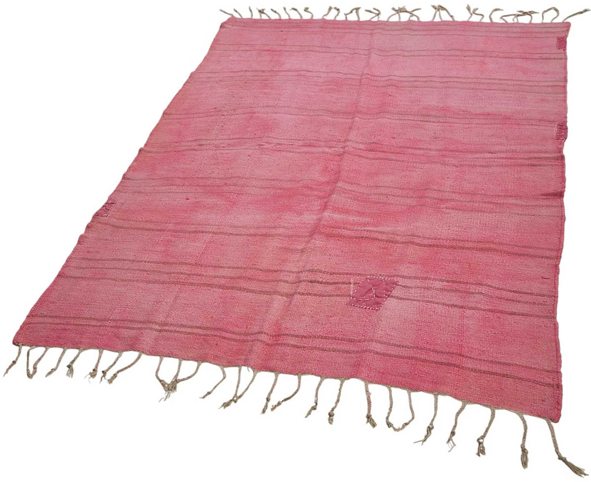 5x7 Pink Color Hemp Kilim Rug - 50437