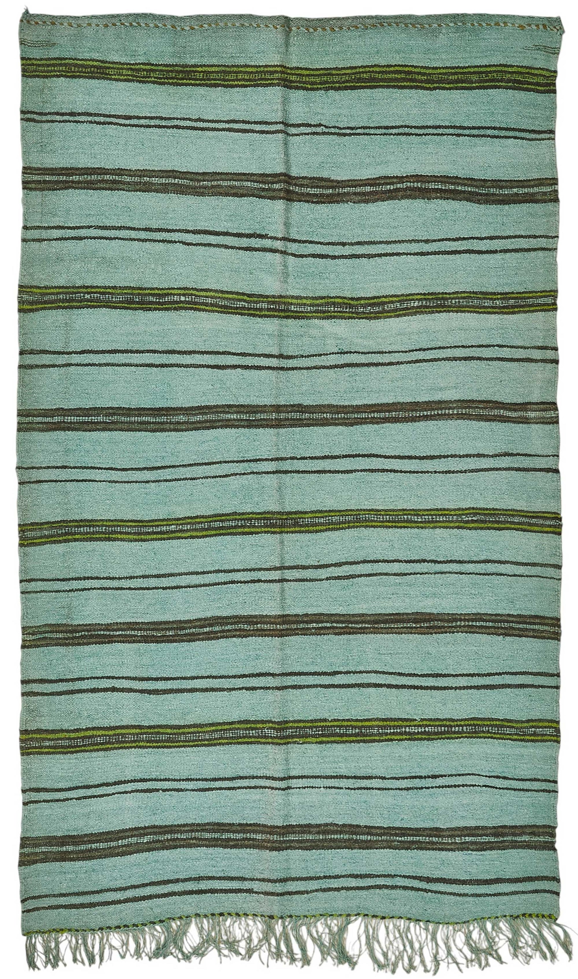 5x8 Blue Color Hemp Kilim Rug - 50439