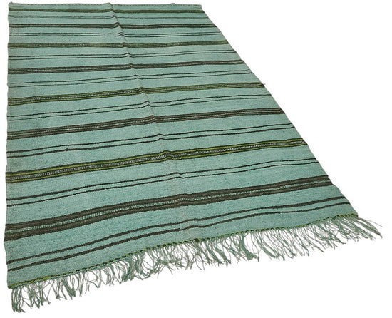 5x8 Blue Color Hemp Kilim Rug - 50439