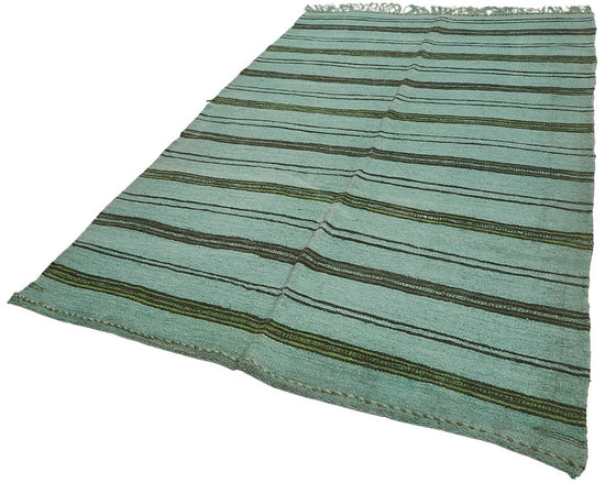5x8 Blue Color Hemp Kilim Rug - 50439
