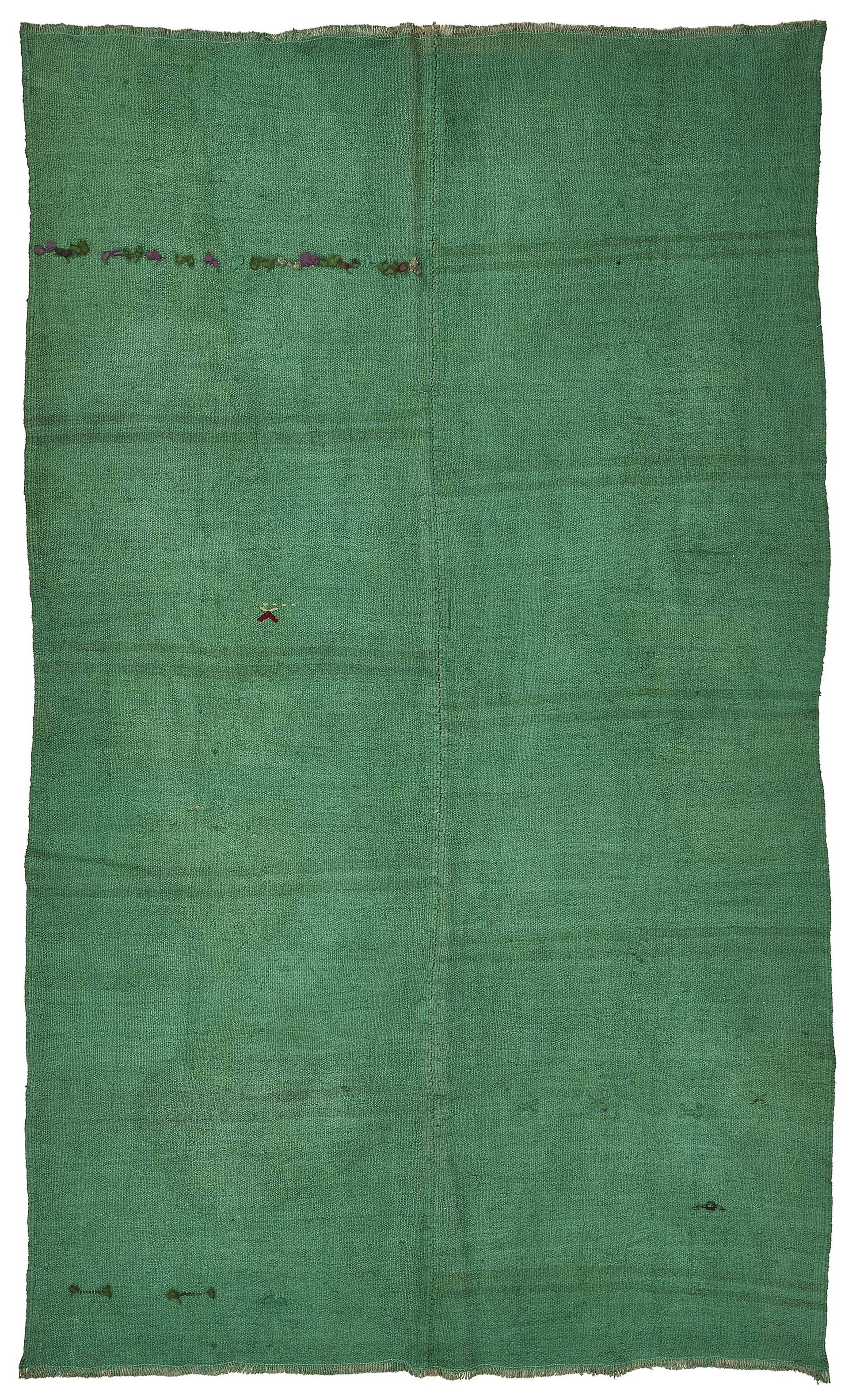 6x9 Green Color Hemp Kilim Rug - 50440