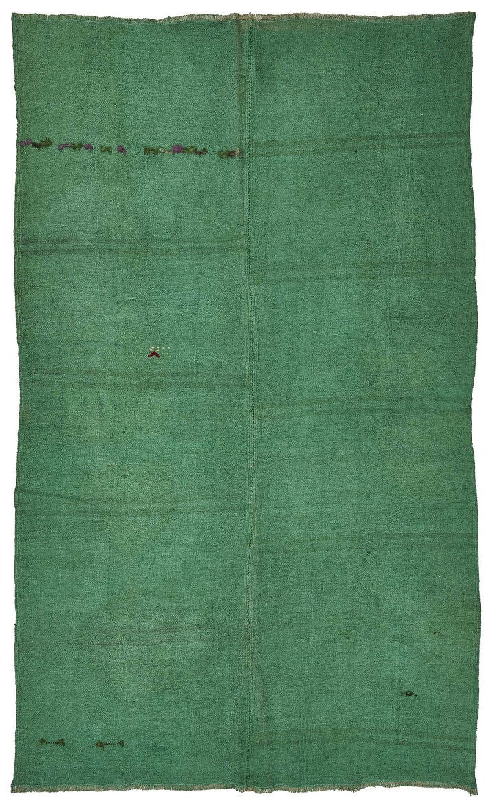 6x9 Green Color Hemp Kilim Rug - 50440