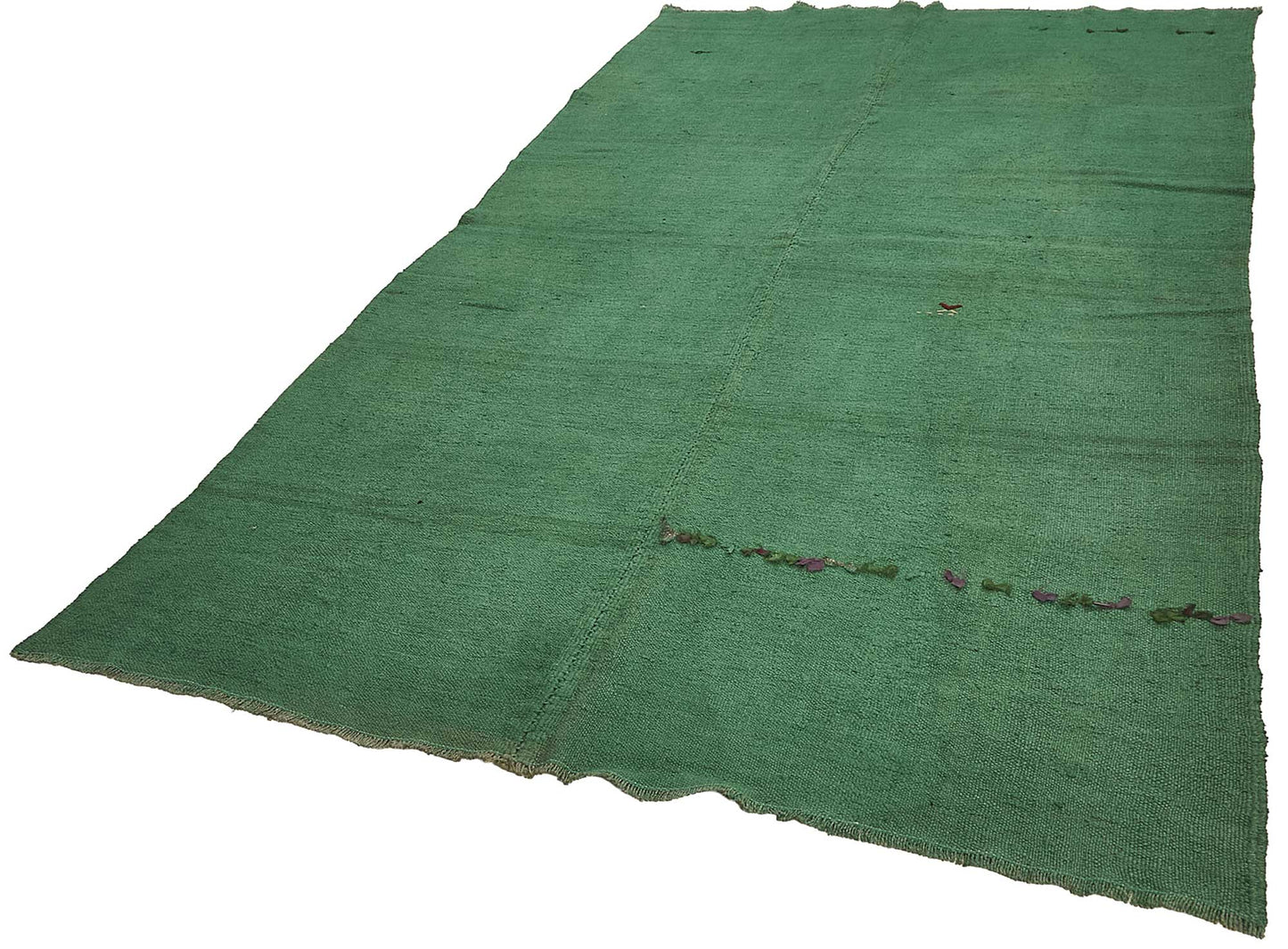 6x9 Green Color Hemp Kilim Rug - 50440