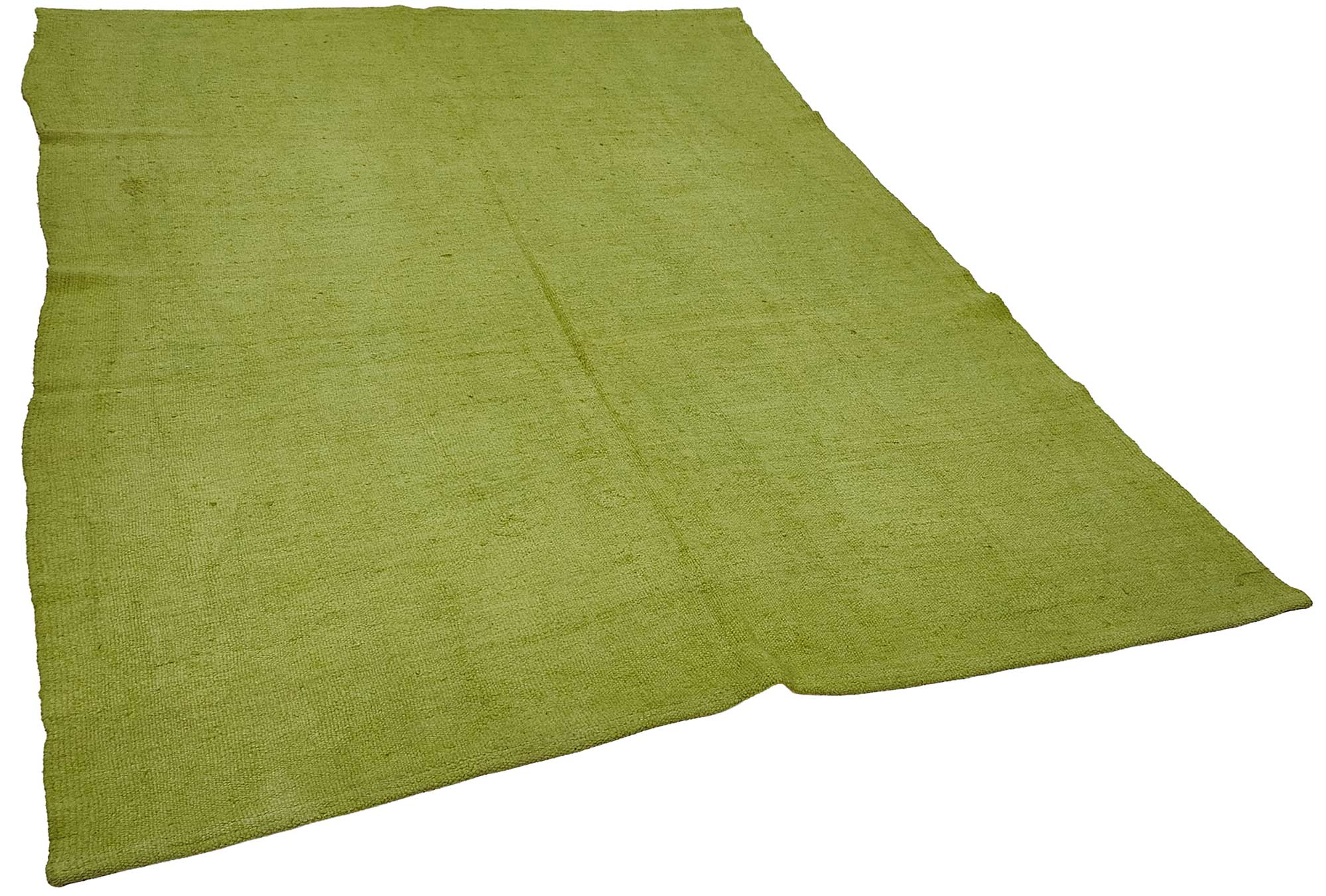 5x7 Green Color Hemp Kilim Rug - 50441
