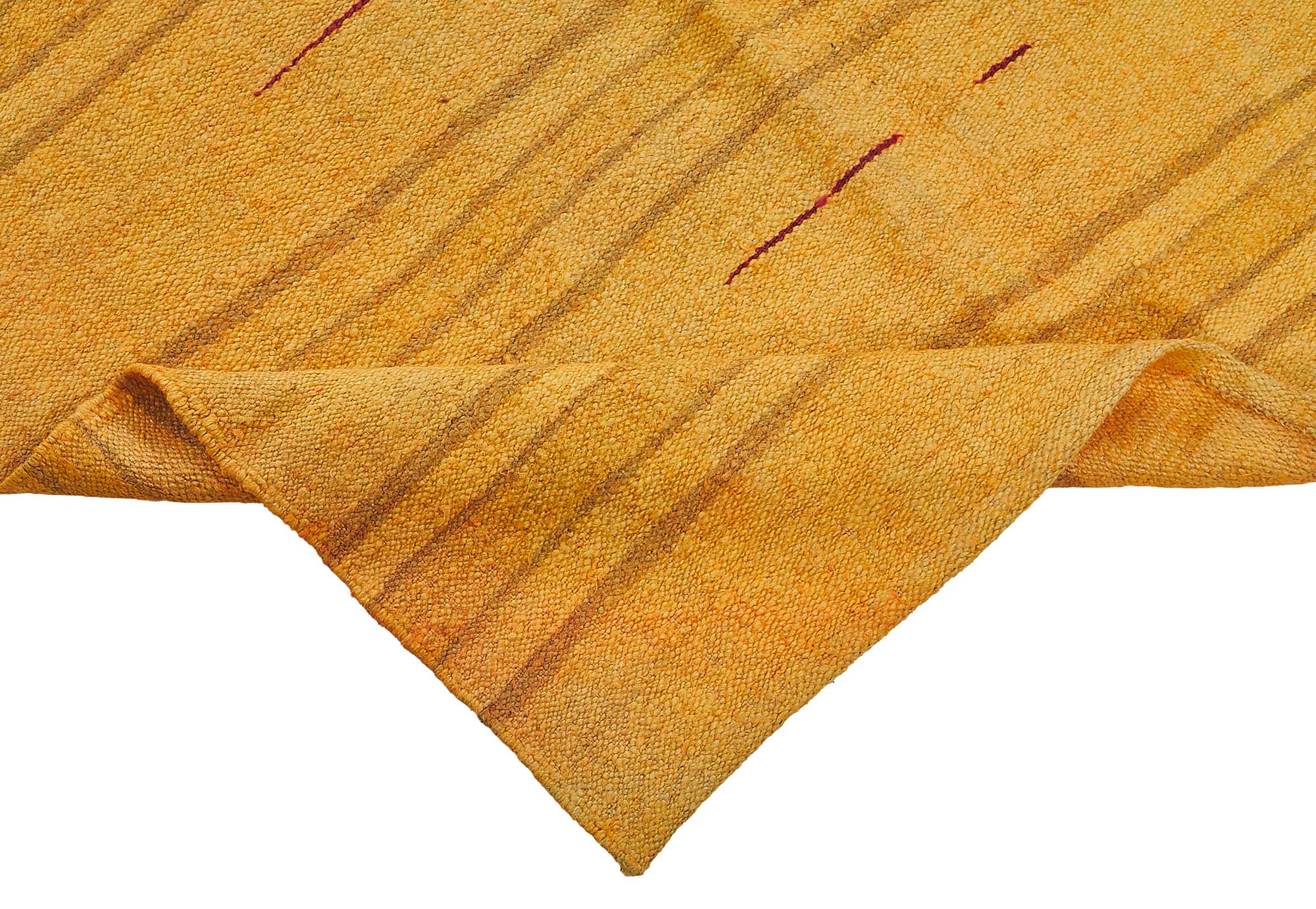 5x9 Orange Color Hemp Kilim Rug - 50444