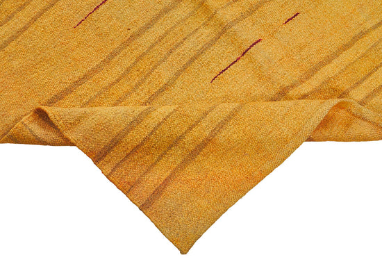 5x9 Orange Color Hemp Kilim Rug - 50444