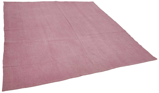 7x7 Pink Color Hemp Kilim Rug - 50445