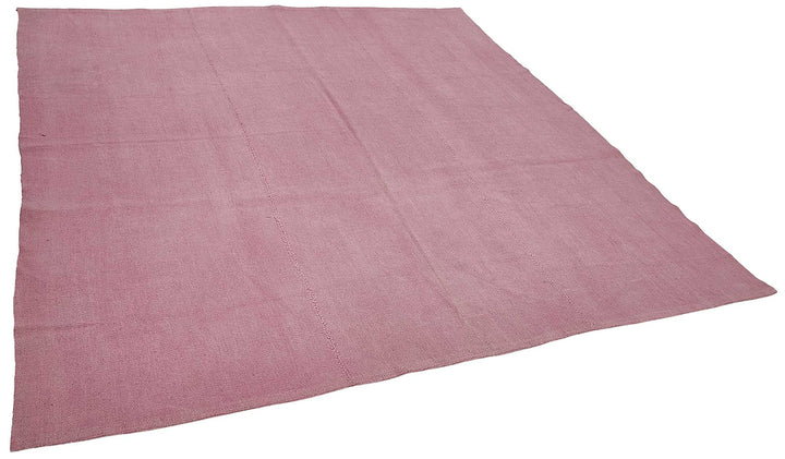 7x7 Pink Color Hemp Kilim Rug - 50445
