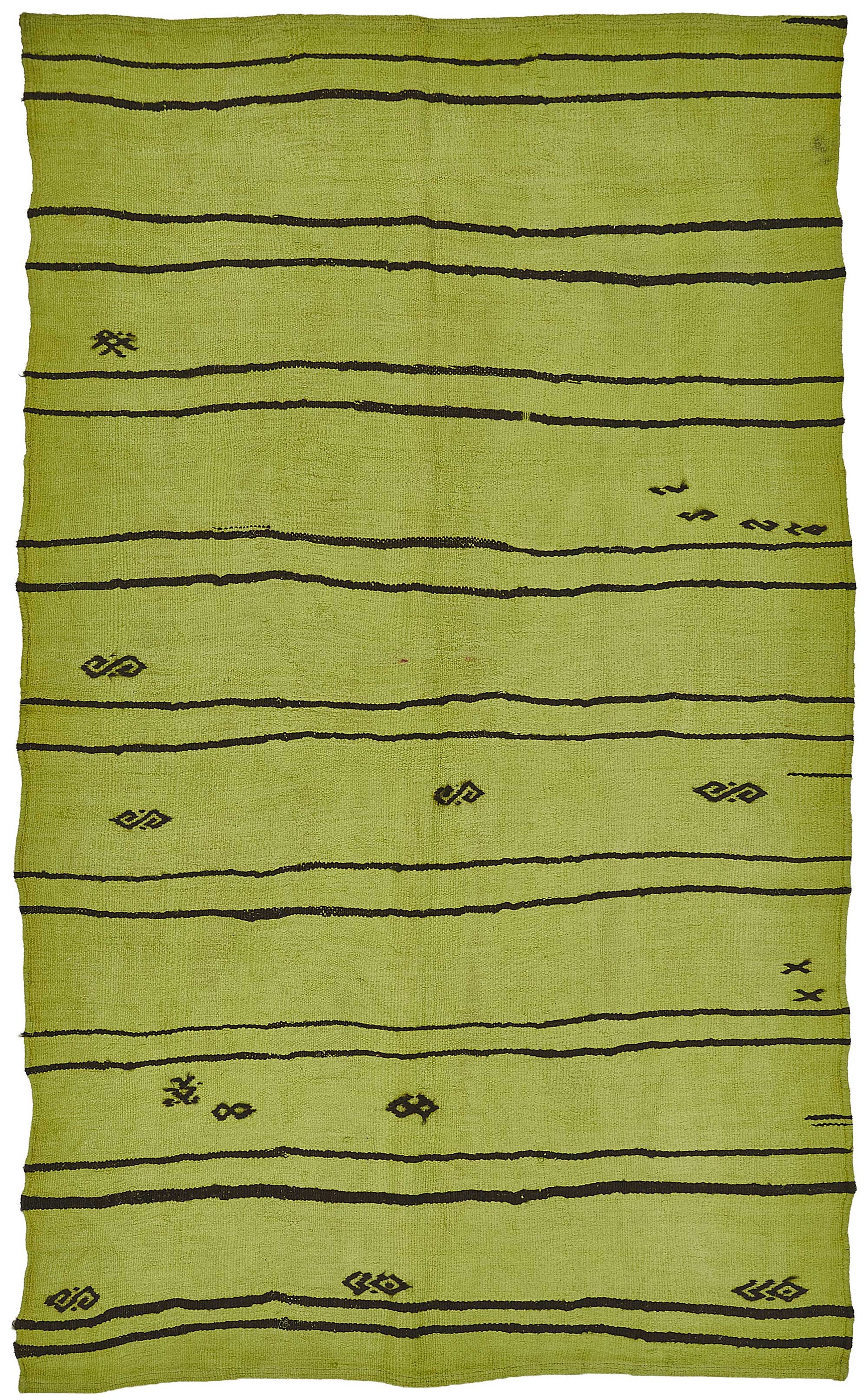 5x9 Green Color Hemp Kilim Rug - 50447