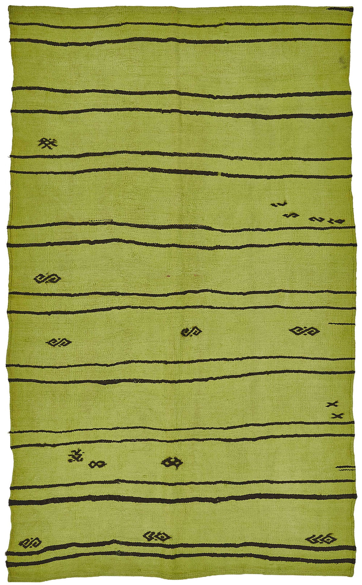 5x9 Green Color Hemp Kilim Rug - 50447