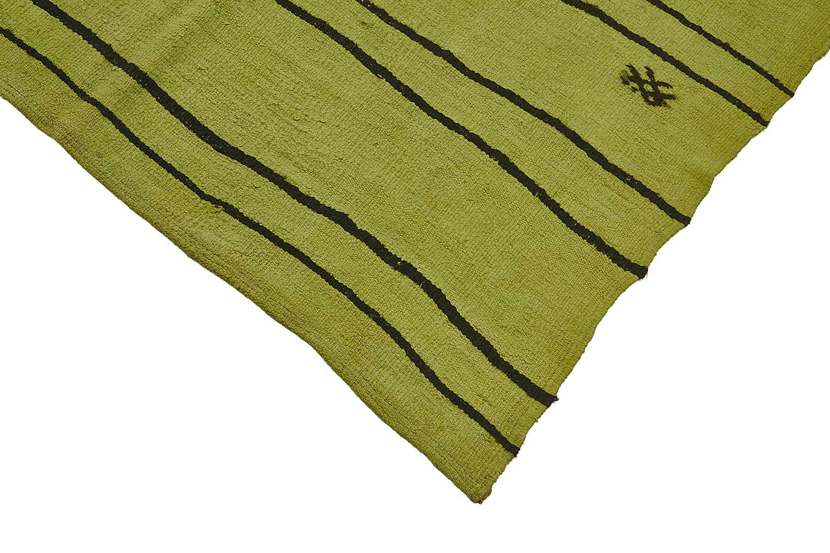 5x9 Green Color Hemp Kilim Rug - 50447