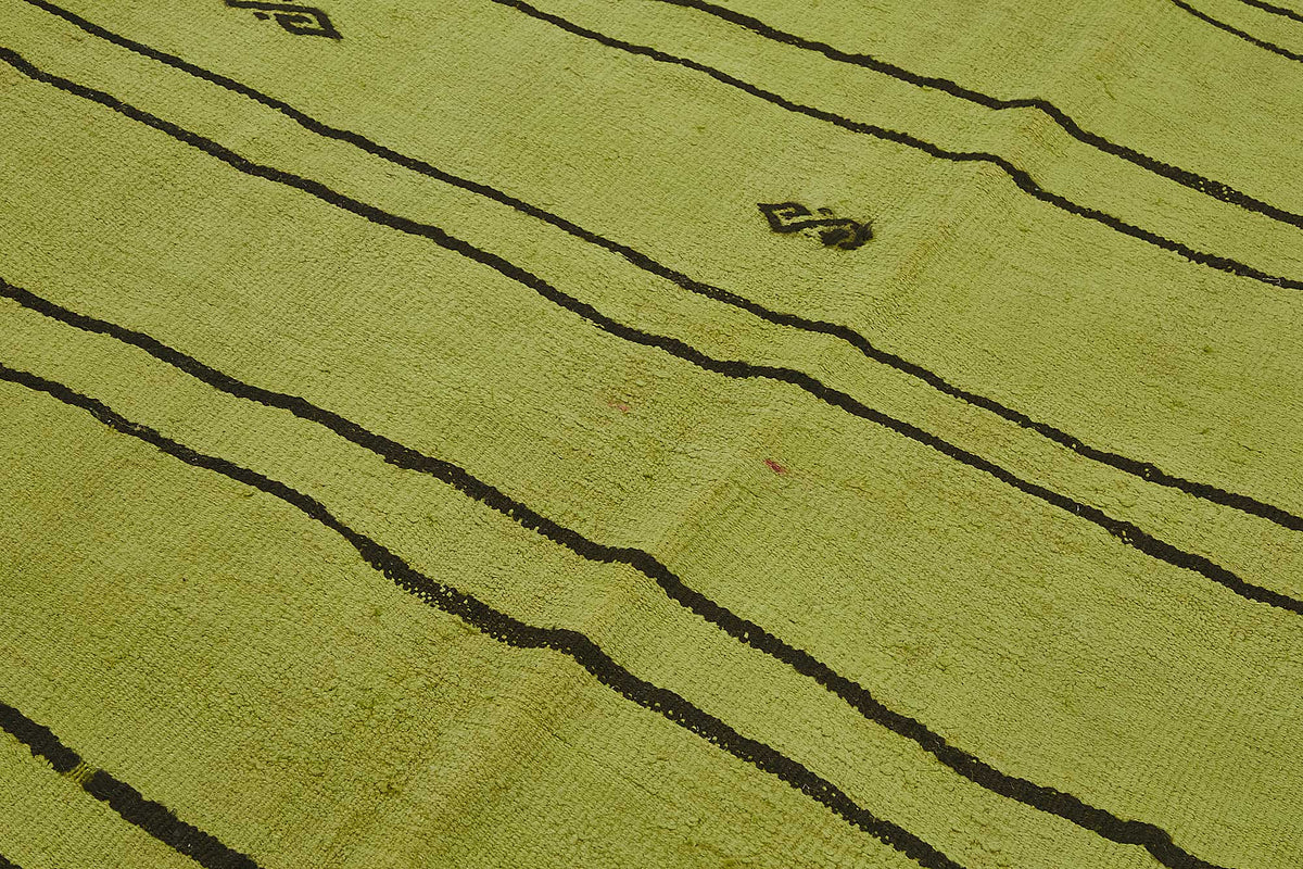 5x9 Green Color Hemp Kilim Rug - 50447
