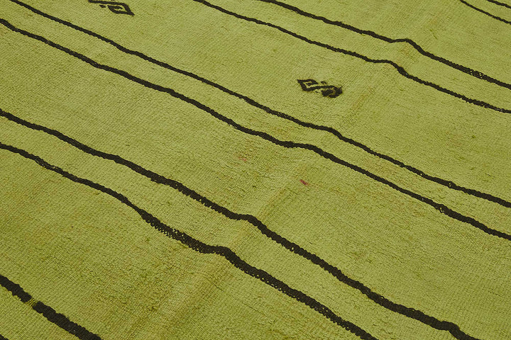 5x9 Green Color Hemp Kilim Rug - 50447