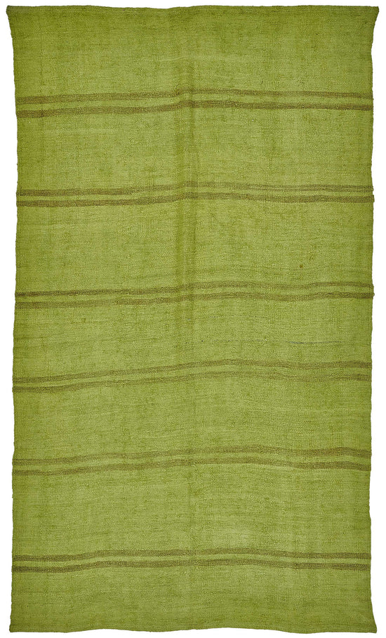 5x9 Green Color Hemp Kilim Rug - 50450