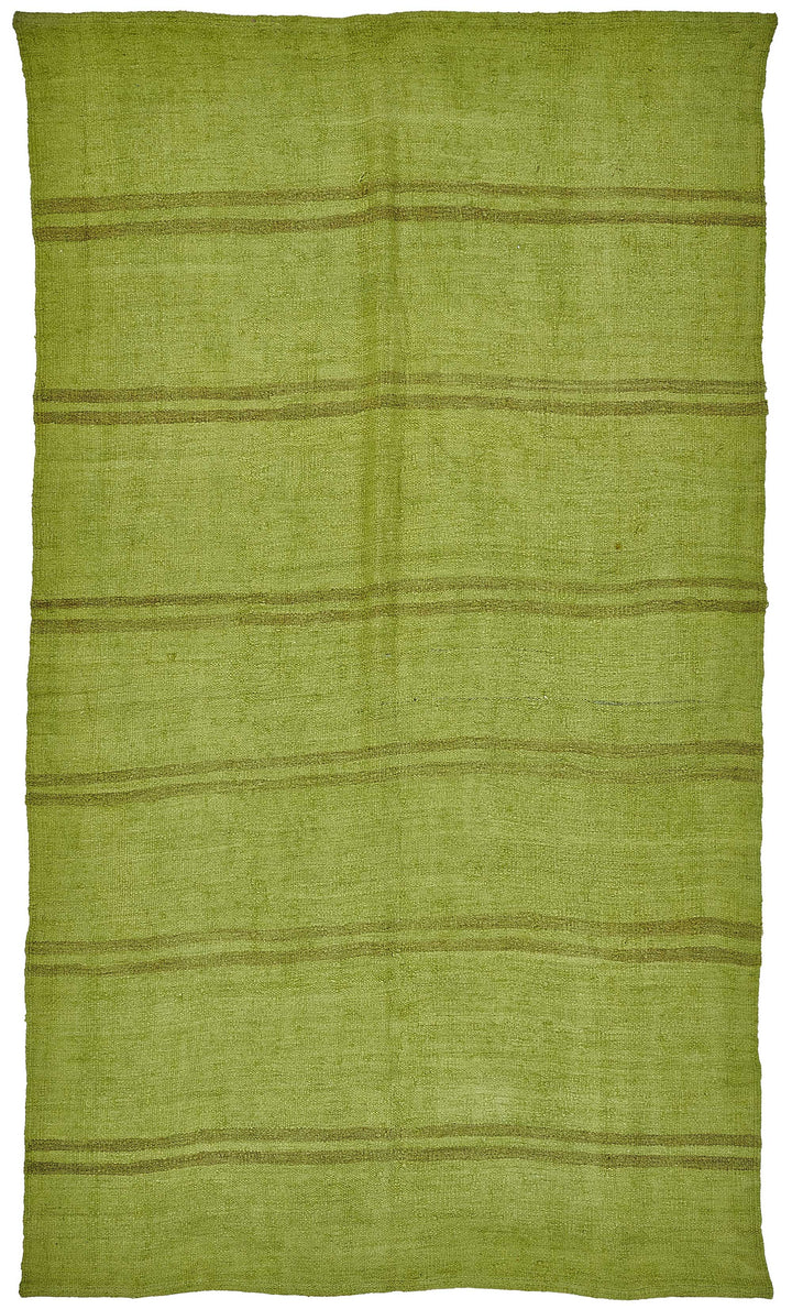 5x9 Green Color Hemp Kilim Rug - 50450