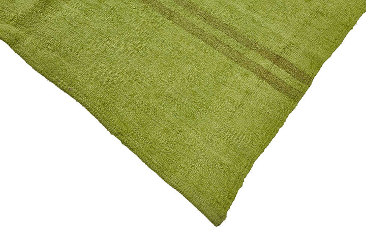 5x9 Green Color Hemp Kilim Rug - 50450