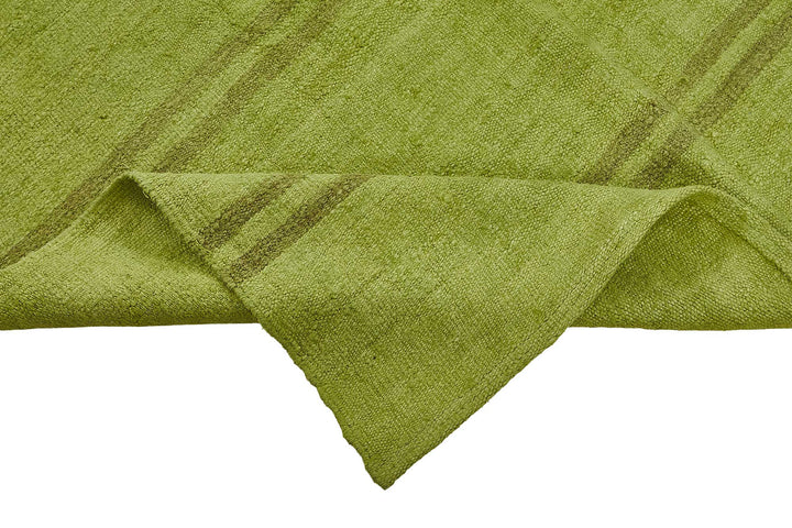 5x9 Green Color Hemp Kilim Rug - 50450