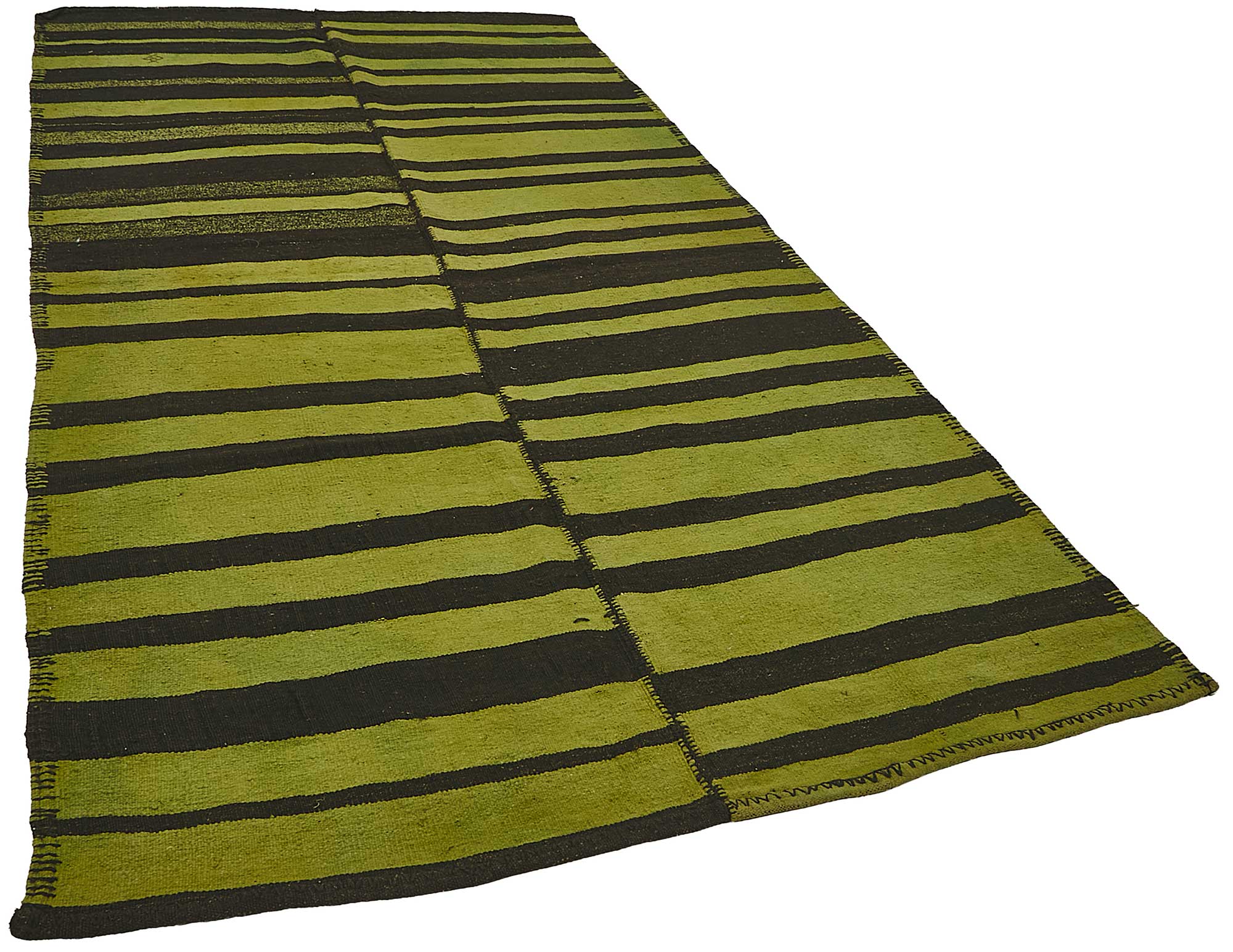 5x10 Green Color Hemp Kilim Rug - 50454