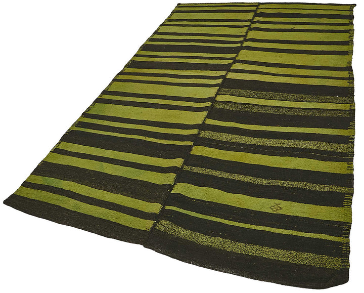 5x10 Green Color Hemp Kilim Rug - 50454