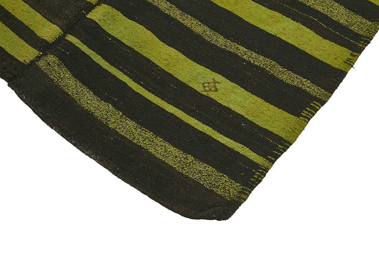 5x10 Green Color Hemp Kilim Rug - 50454