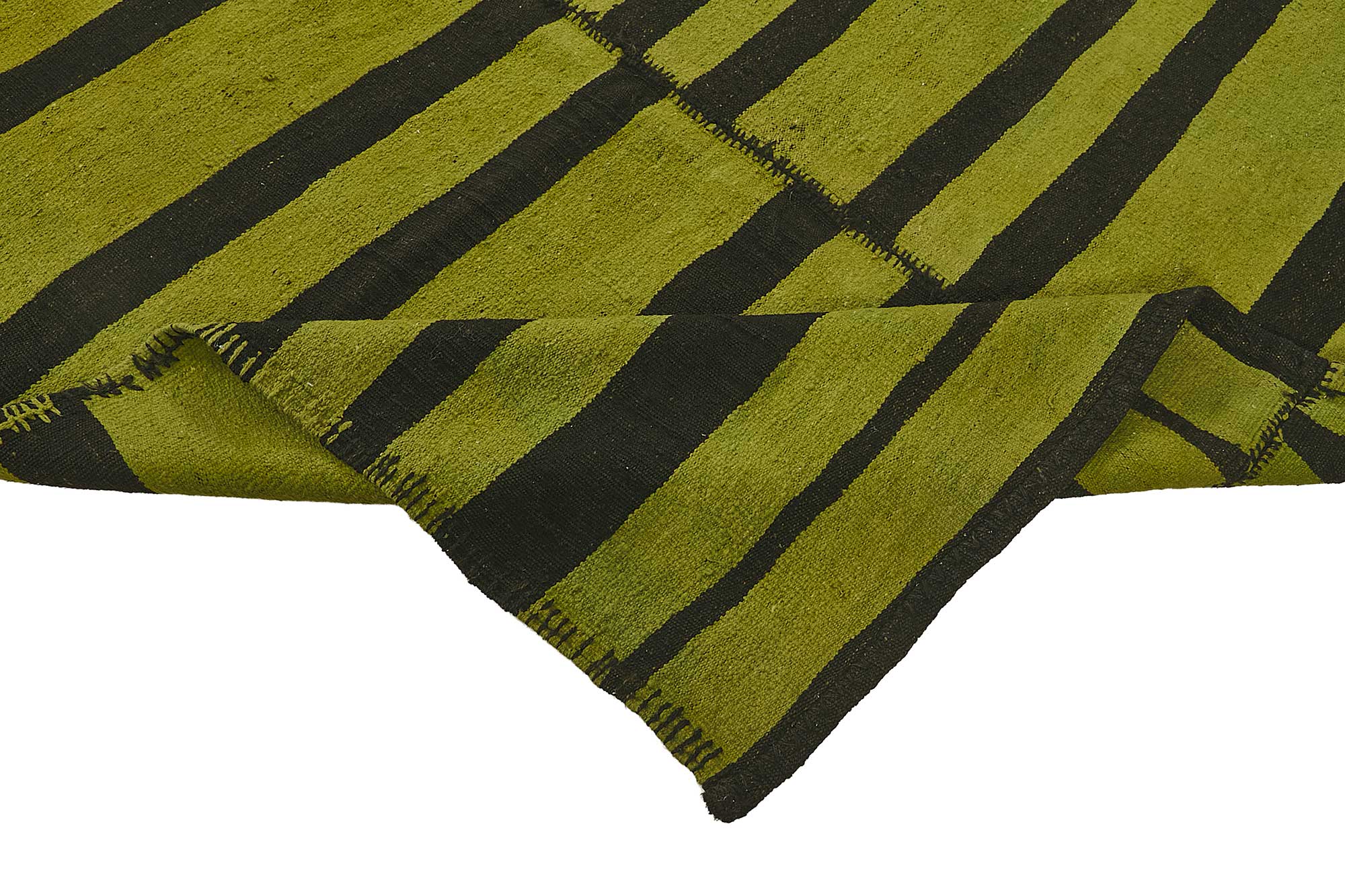 5x10 Green Color Hemp Kilim Rug - 50454