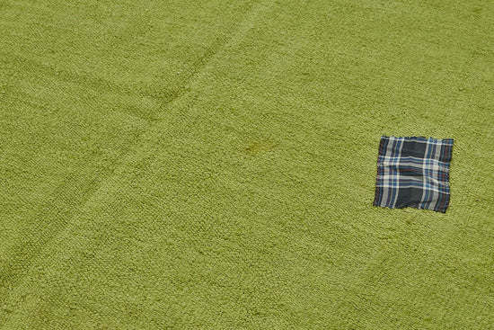 5x10 Green Color Hemp Kilim Rug - 50460