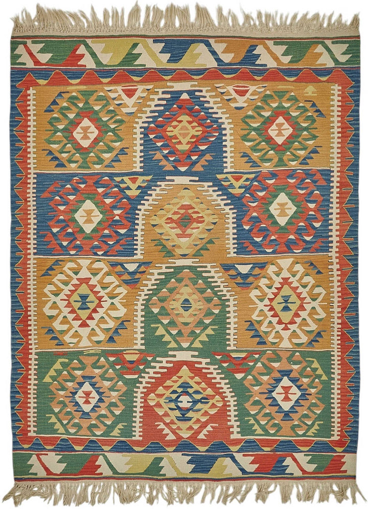 4x5 Handwoven Turkish Kilim Rug - 50462