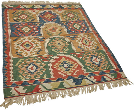 4x5 Handwoven Turkish Kilim Rug - 50462