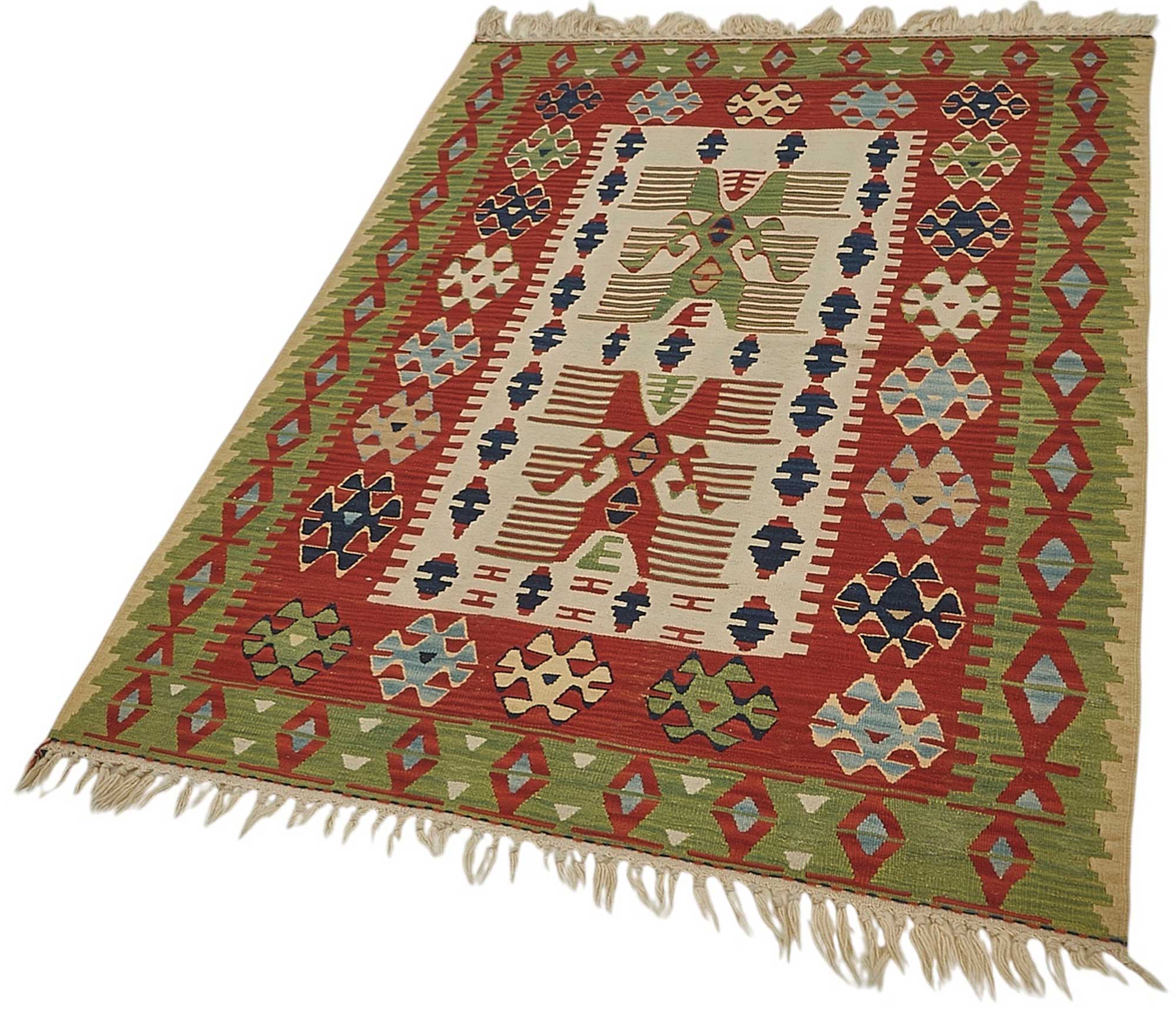 4x6 Handwoven Turkish Wool Kilim Rug - 50463