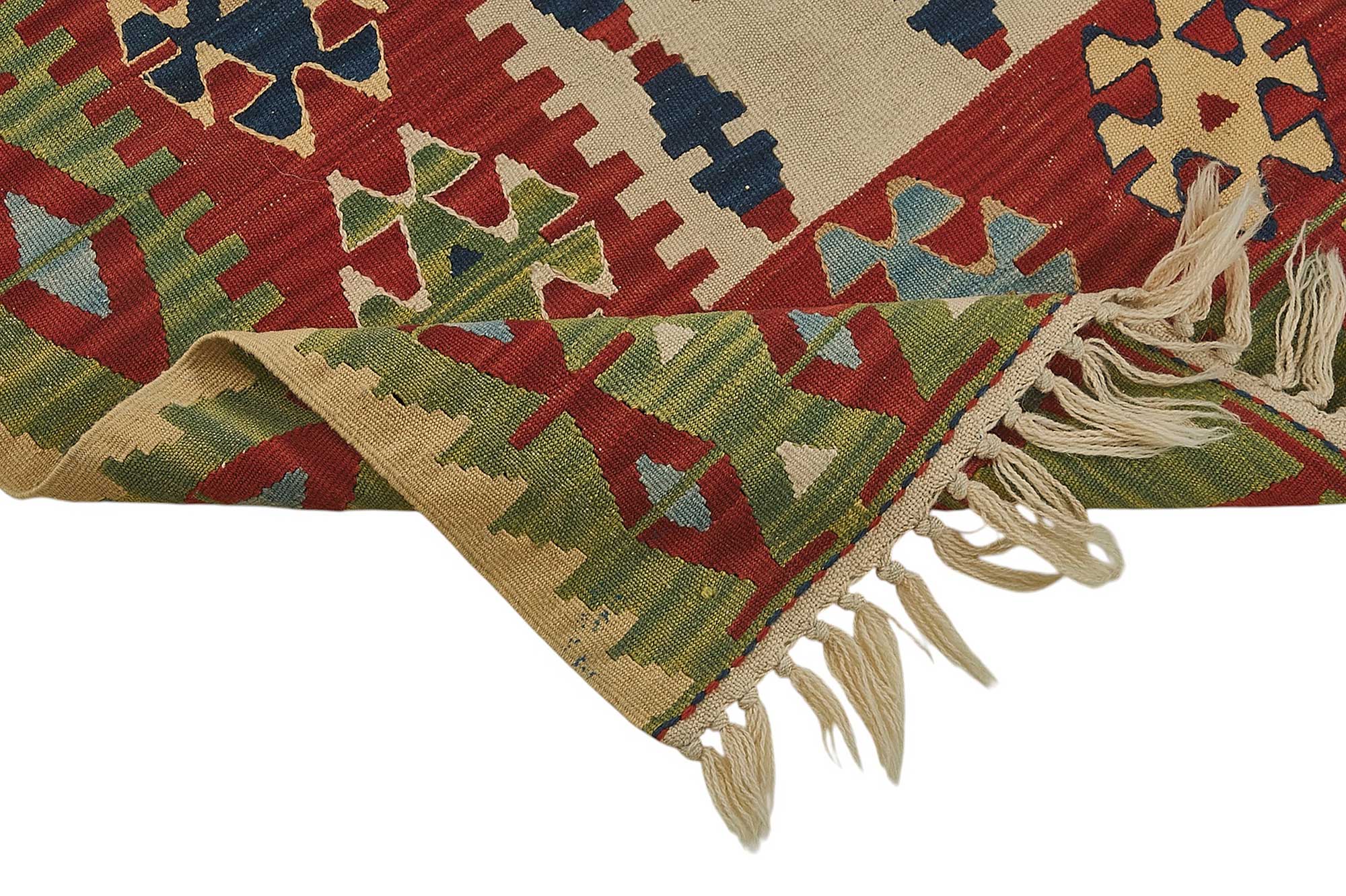 4x6 Handwoven Turkish Wool Kilim Rug - 50463