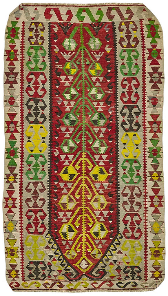 3x6 Handwoven Turkish Wool Kilim Rug - 50464