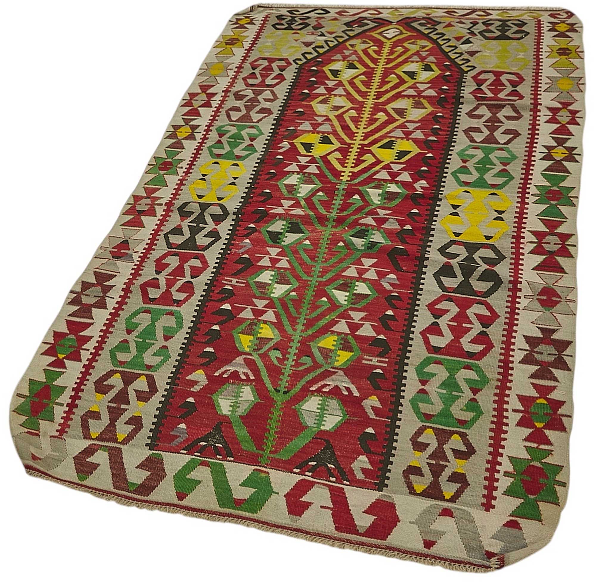 3x6 Handwoven Turkish Wool Kilim Rug - 50464