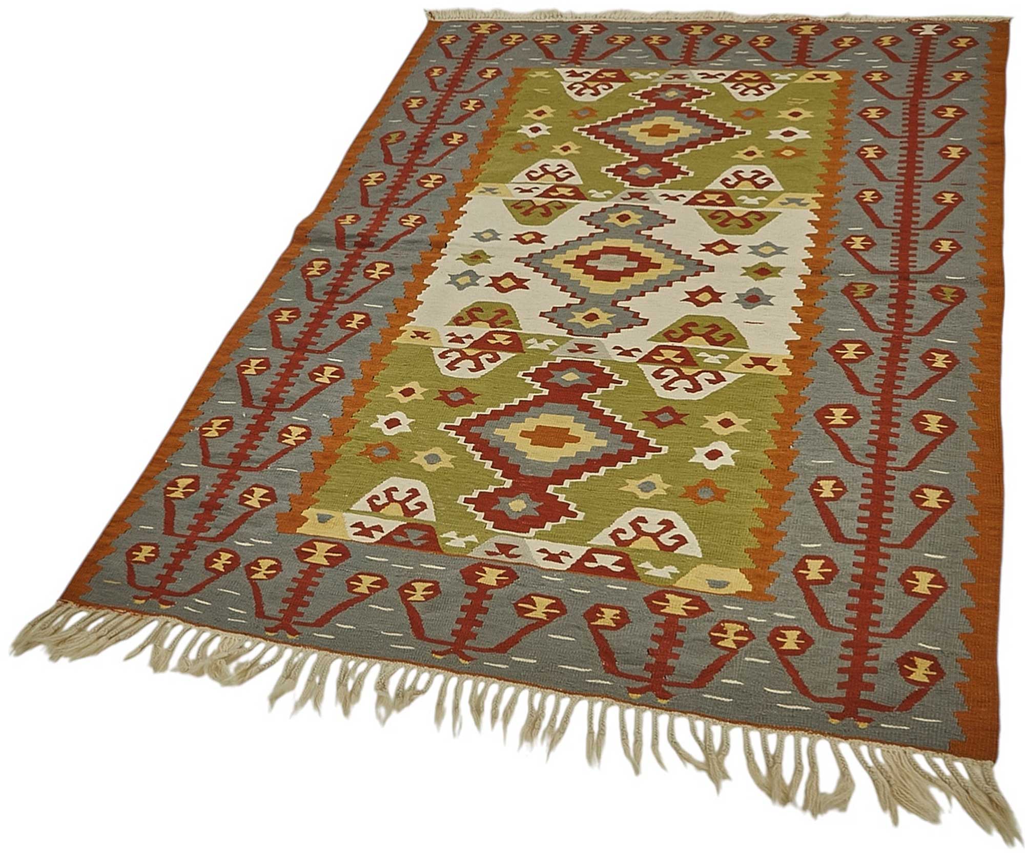 4x5 Handwoven Turkish Wool Kilim Rug - 50465