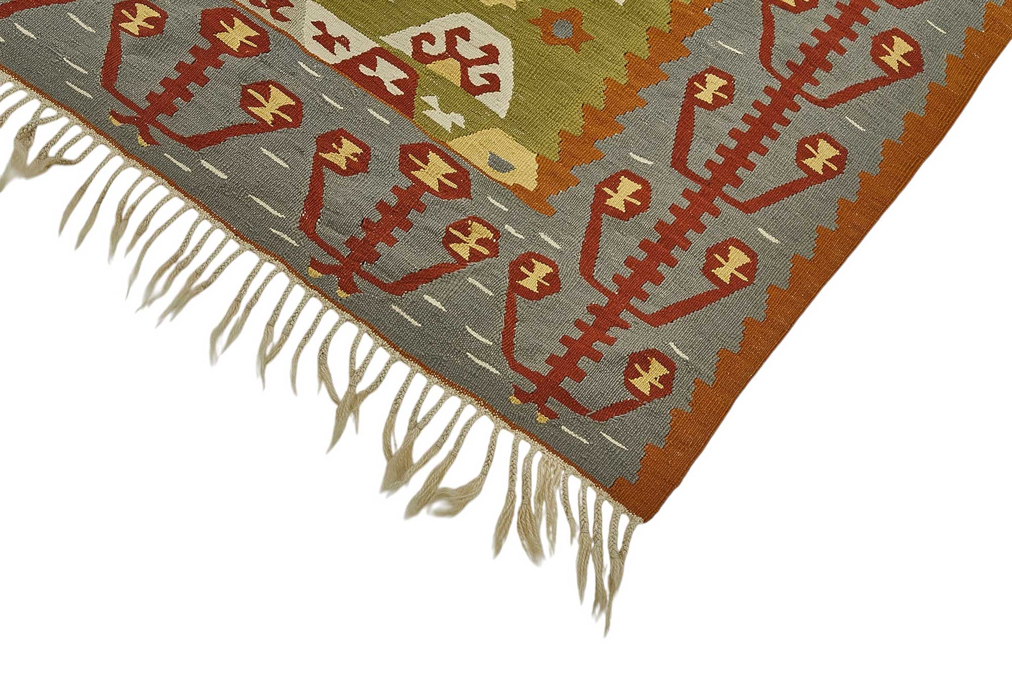 4x5 Handwoven Turkish Wool Kilim Rug - 50465