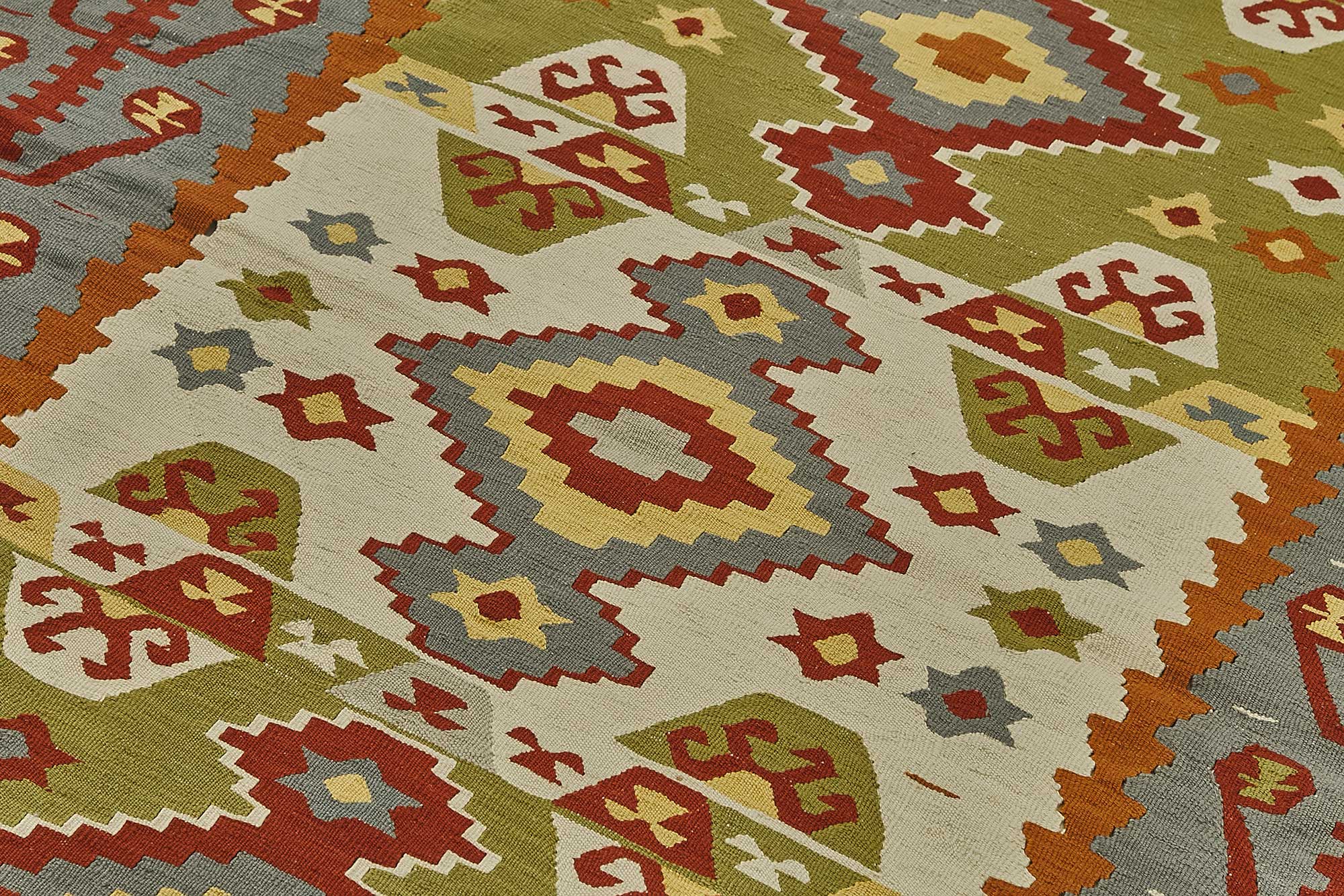 4x5 Handwoven Turkish Wool Kilim Rug - 50465