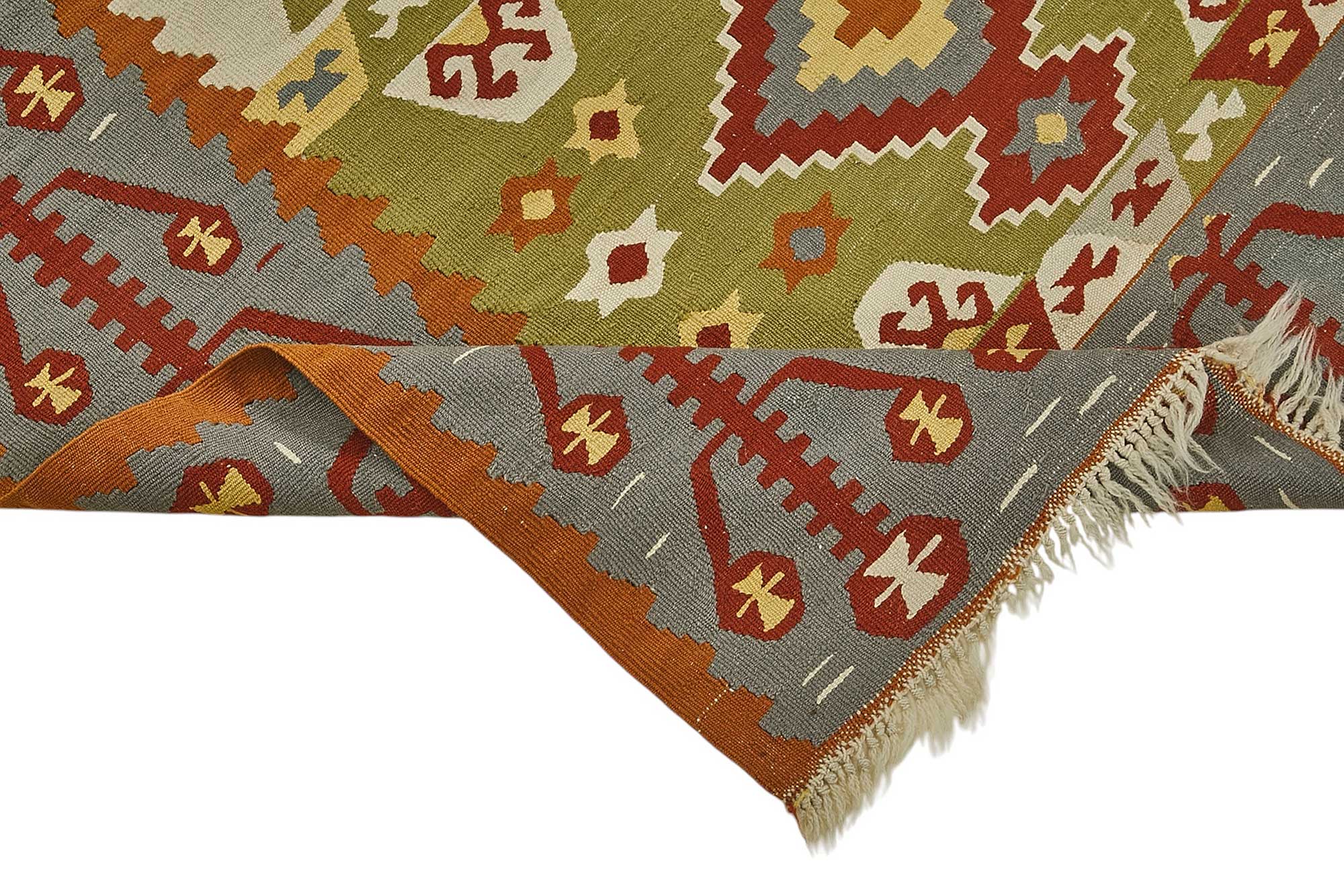 4x5 Handwoven Turkish Wool Kilim Rug - 50465