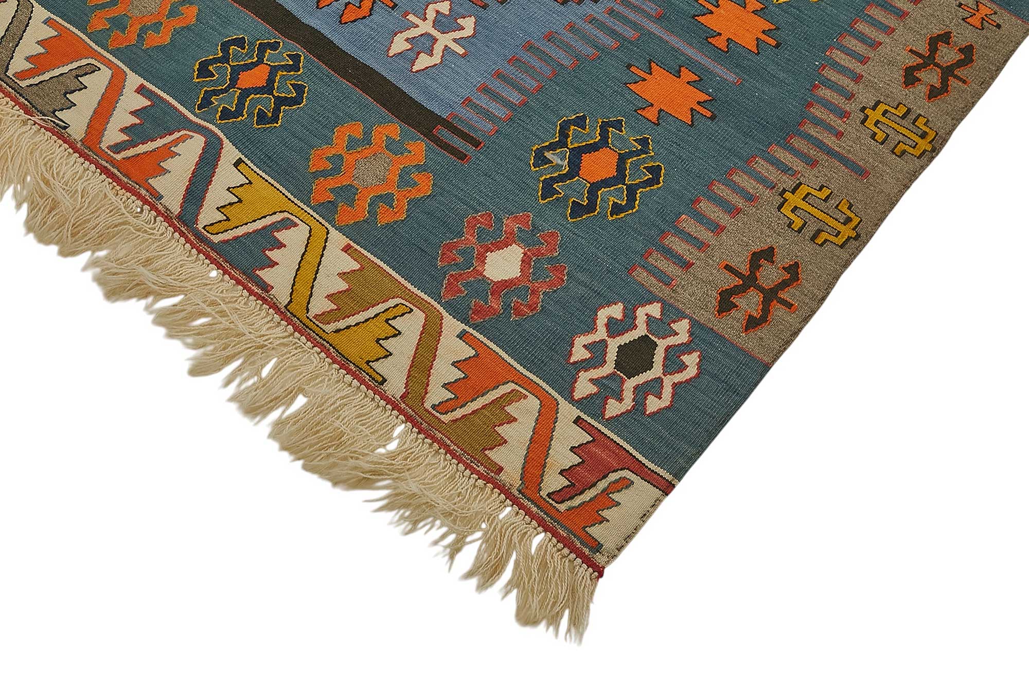 4x6 Handwoven Turkish Wool Kilim Rug - 50466