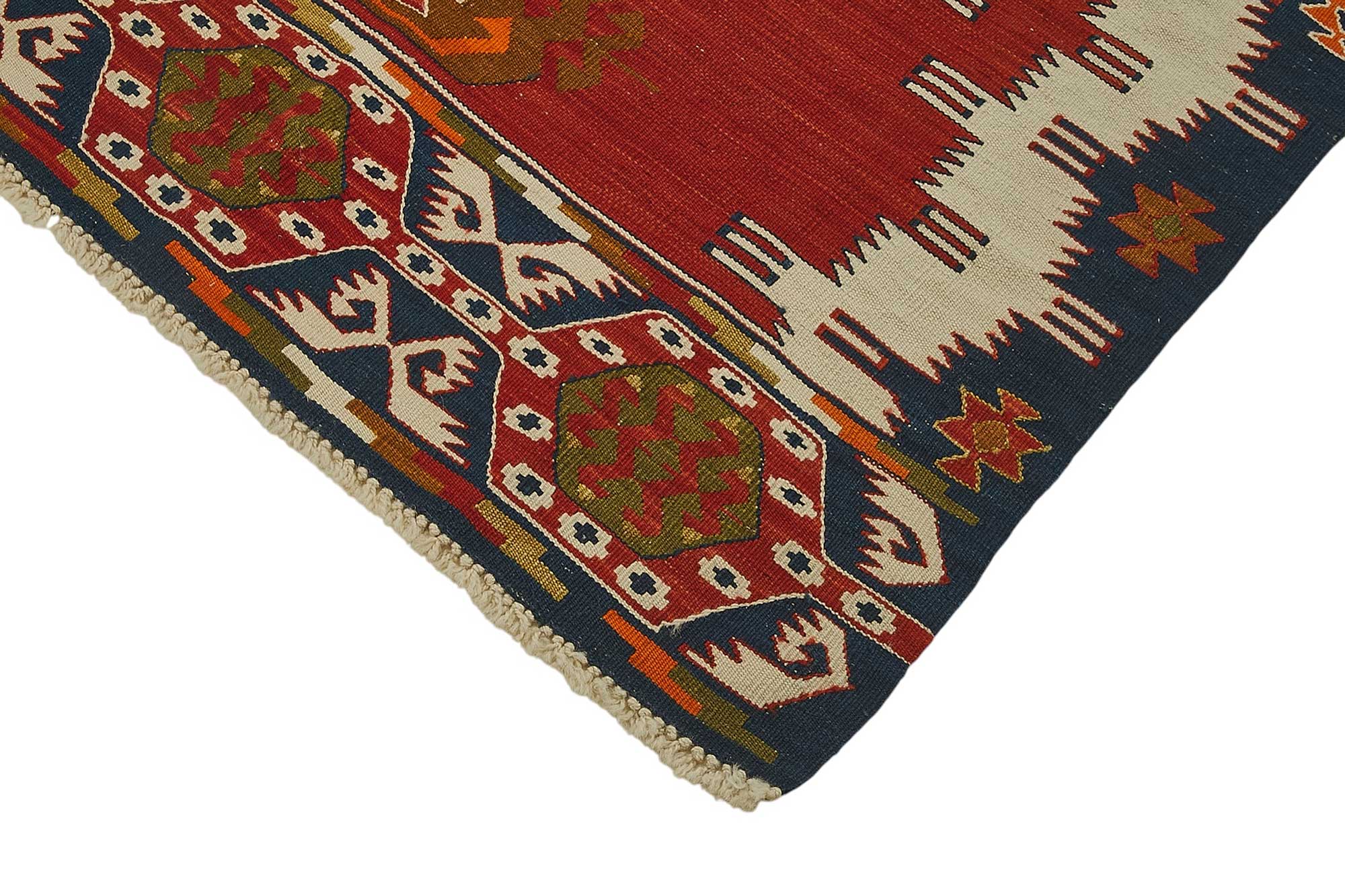 4x6 Handwoven Turkish Wool Kilim Rug - 50467