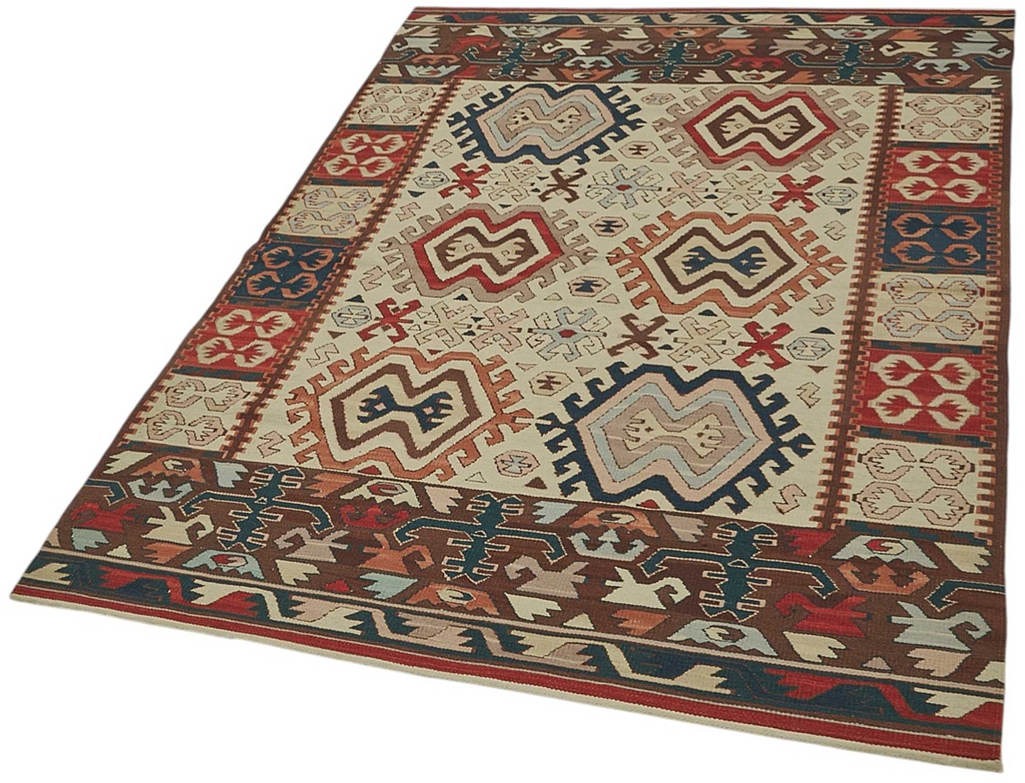 4x6 Handwoven Turkish Wool Kilim Rug - 50468
