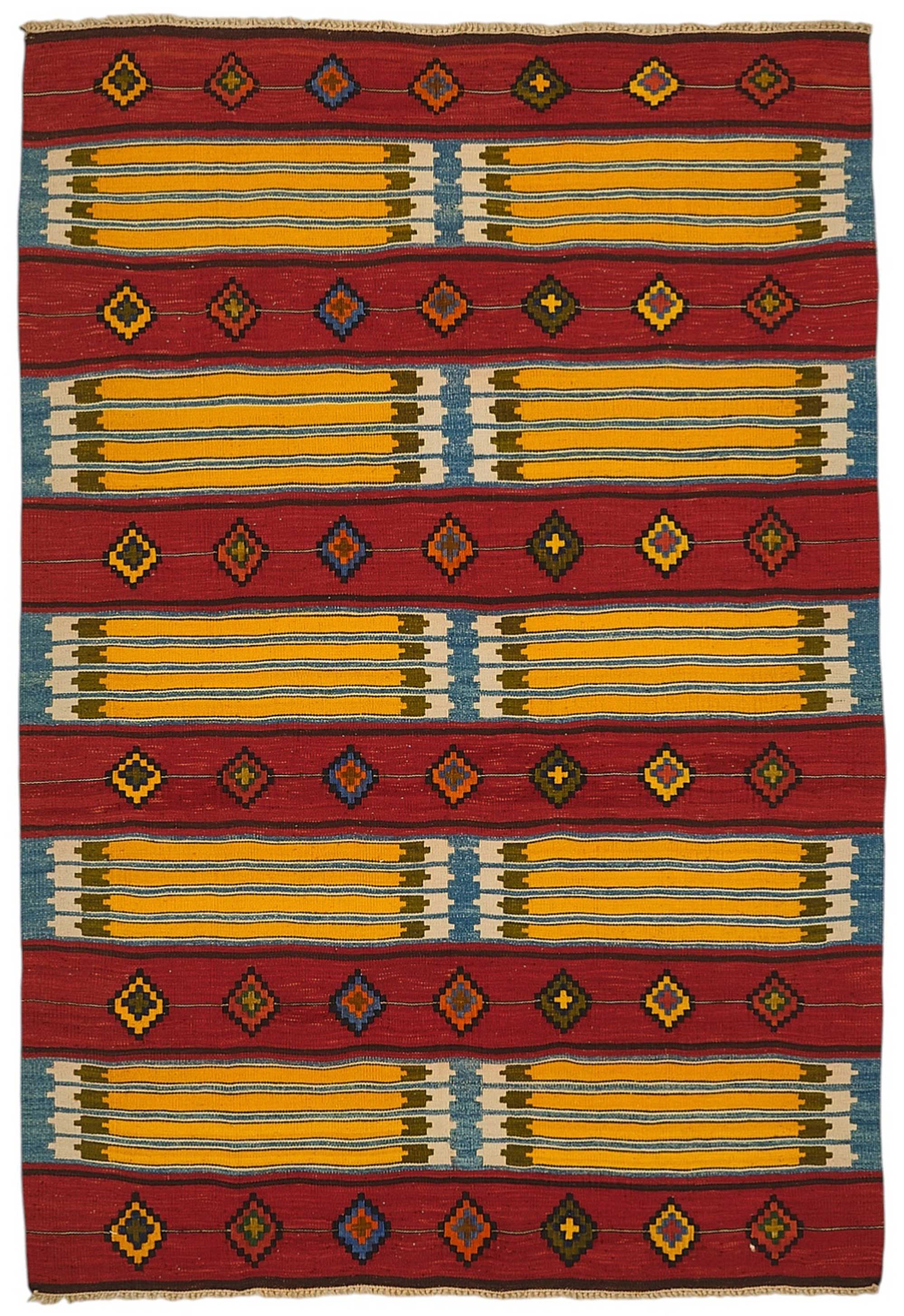 4x6 Handwoven Turkish Wool Kilim Rug - 50469