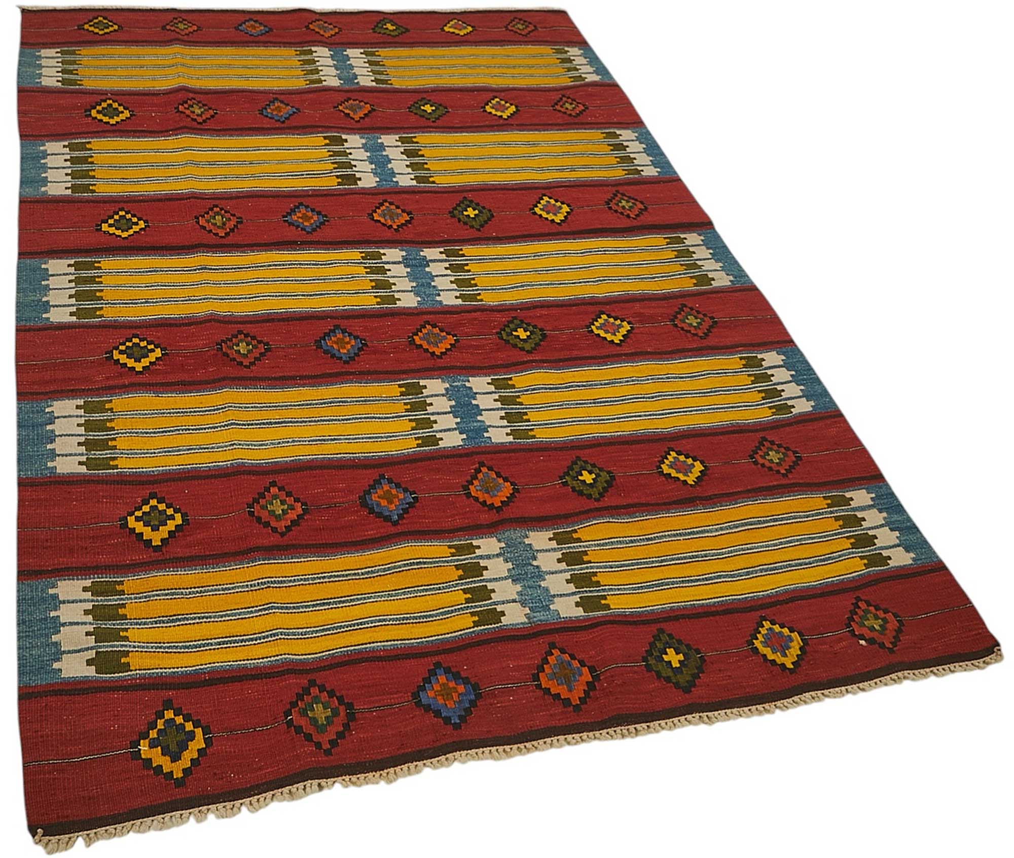 4x6 Handwoven Turkish Wool Kilim Rug - 50469