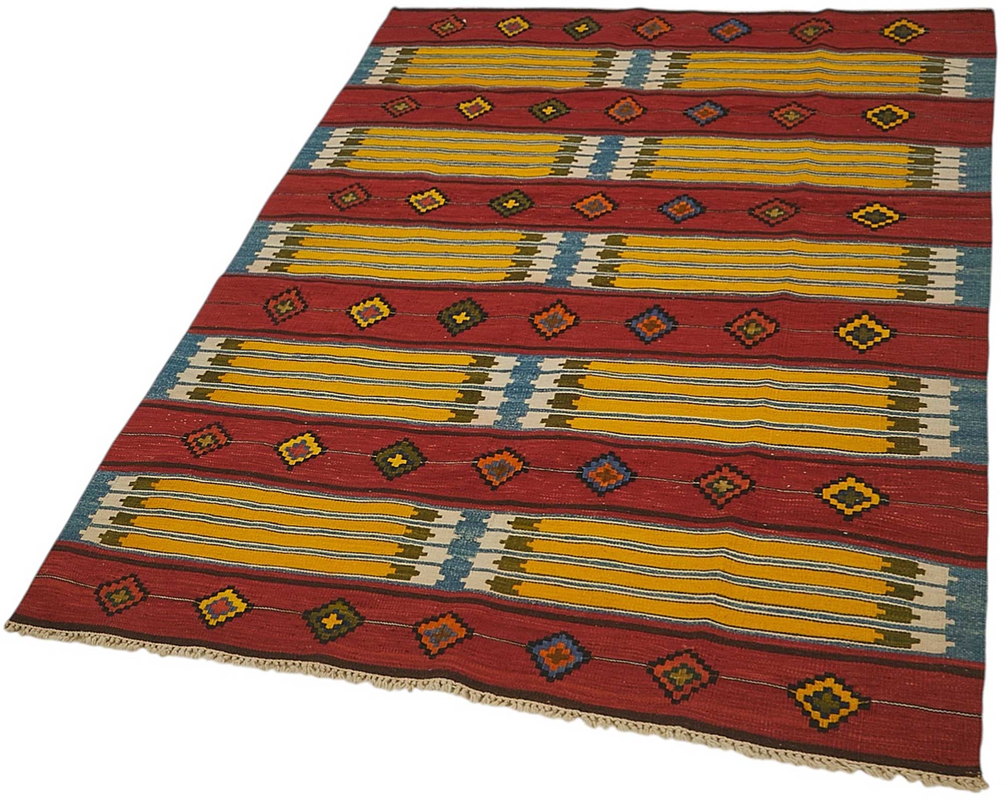 4x6 Handwoven Turkish Wool Kilim Rug - 50469
