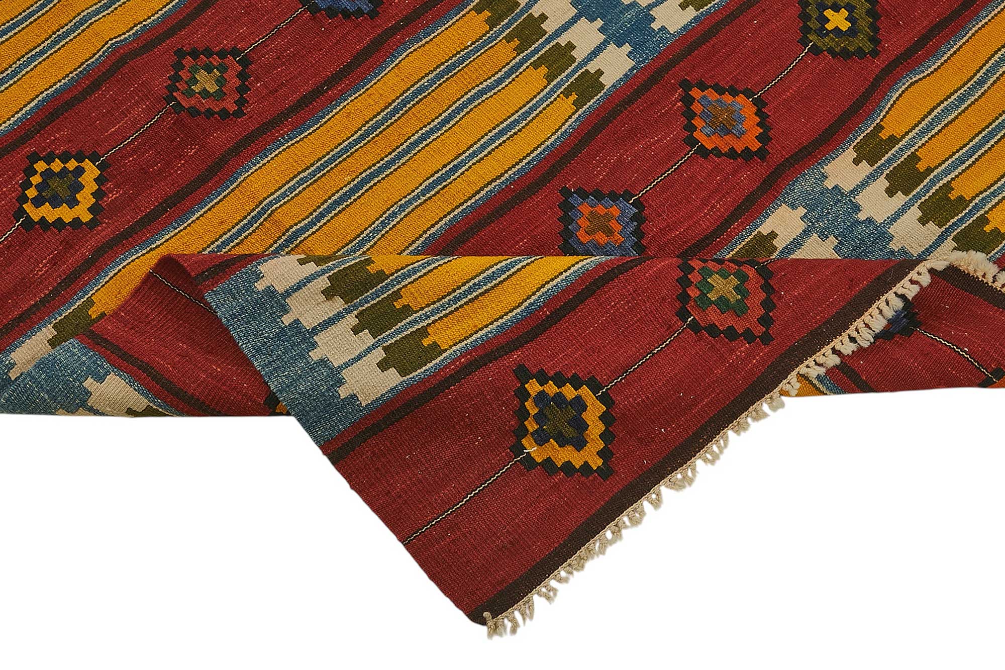4x6 Handwoven Turkish Wool Kilim Rug - 50469