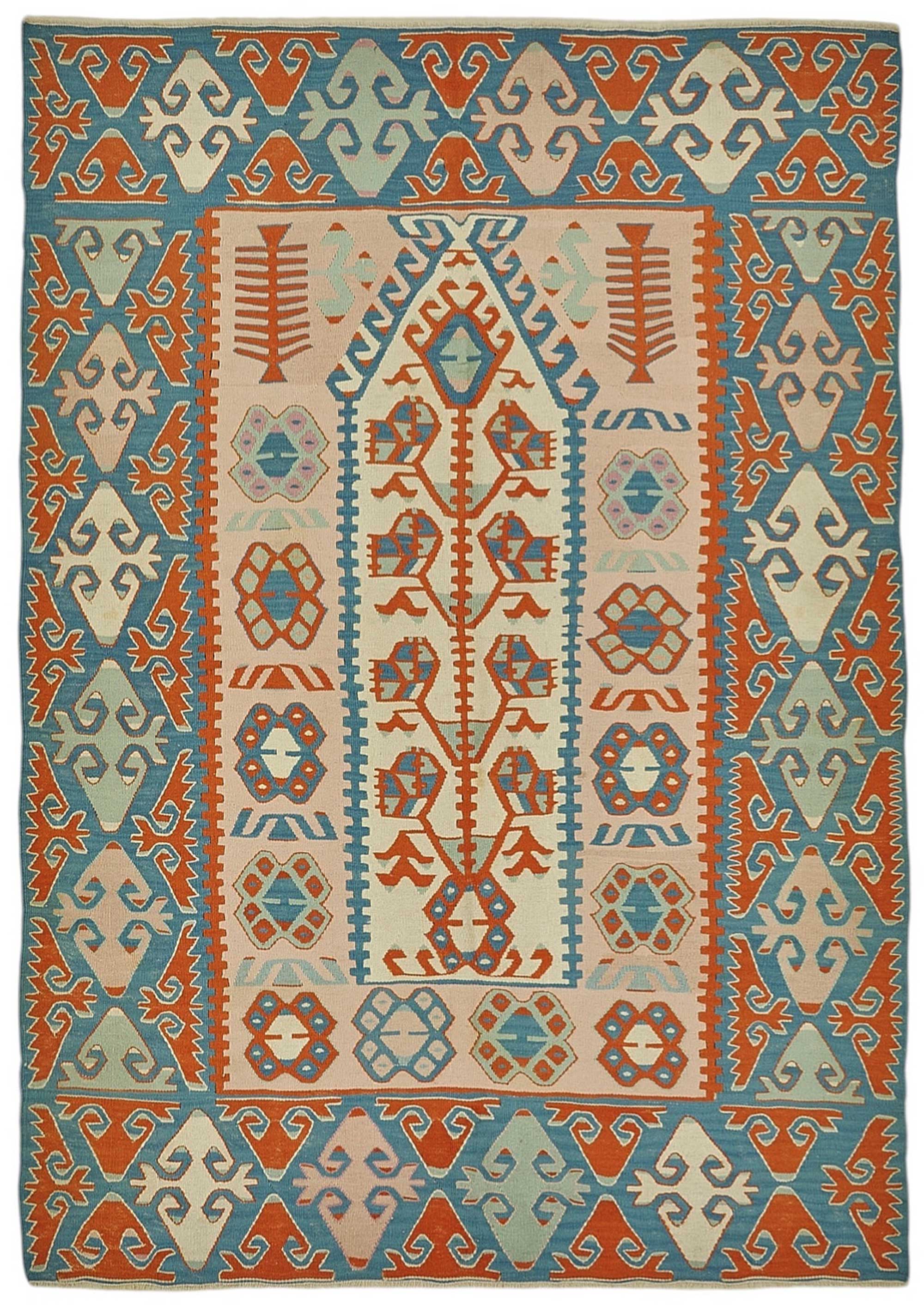 4x6 Handwoven Turkish Wool Kilim Rug - 50470